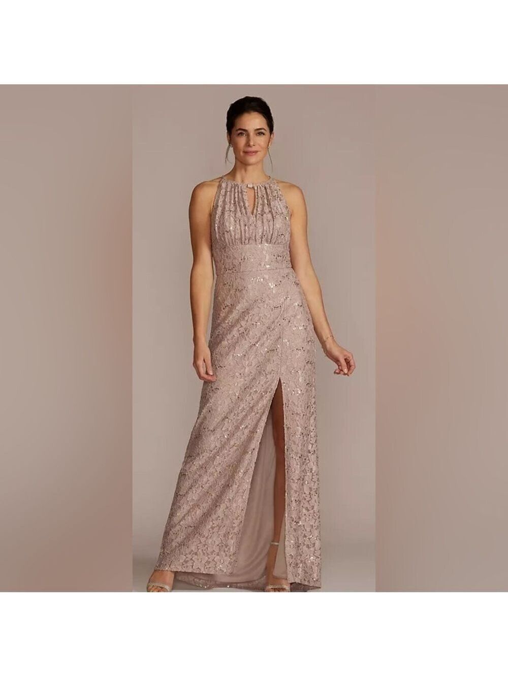 Oleg Cassini Lace Formal Event Quiet Luxury Bridal Gala Wedding Guest Maxi Dress